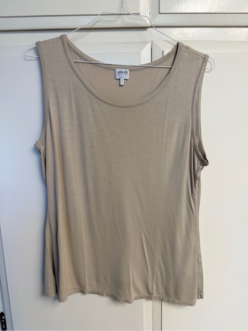 Giorgio Armani Sleeveless Tank Top in Light Taupe